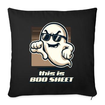 Funny Halloween Ghost This Is Boo Sheet - Sofa pillowcase 17,3'' x 17,3'' (45 x 45 cm) - black - Front