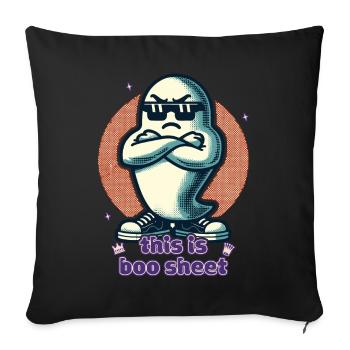 Funny Halloween Ghost Boo Sheet - Sofa pillowcase 17,3'' x 17,3'' (45 x 45 cm) - black - Front