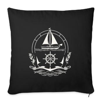 Sailing Adventure Captain Explorer Design - Sofa pillowcase 17,3'' x 17,3'' (45 x 45 cm) - black - Front