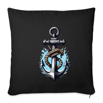 Aesthetic Anchor Design - Sofa pillowcase 17,3'' x 17,3'' (45 x 45 cm) - black - Front