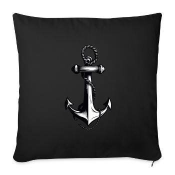 Aesthetic Anchor Design Hobby Fisherman Seafarer - Sofa pillowcase 17,3'' x 17,3'' (45 x 45 cm) - black - Front