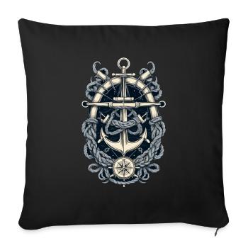 Conception esthétique de l’ancrage - Housse de coussin décorative 45 x 45 cm - noir - Devant