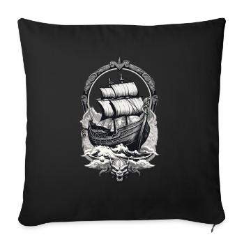 Adventurous Viking journey on the high seas - Sofa pillowcase 17,3'' x 17,3'' (45 x 45 cm) - black - Front