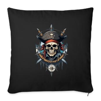 Pirate Flags Skull Jolly Roger Pirate Costume - Sofa pillowcase 17,3'' x 17,3'' (45 x 45 cm) - black - Front