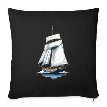 Sailing Ship Adventure on the High Seas - Sofa pillowcase 17,3'' x 17,3'' (45 x 45 cm) - black - Front