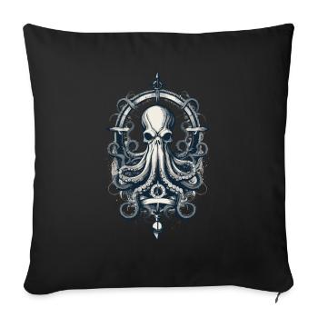 Octopus Sea Monster Hobby Pêcheur Marin - Housse de coussin décorative 45 x 45 cm - noir - Devant