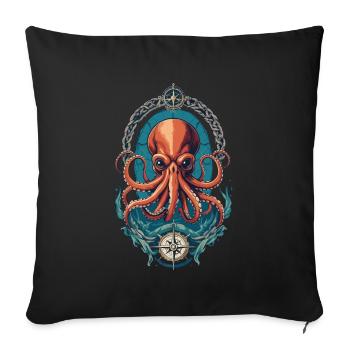 Octopus Sea Monster Hobby Pêcheur Marin - Housse de coussin décorative 45 x 45 cm - noir - Devant