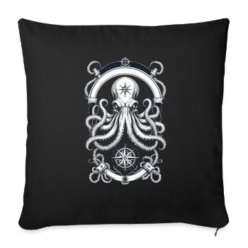 Octopus Sea Monster Hobby Pêcheur Marin - Housse de coussin décorative 45 x 45 cm - noir - Devant
