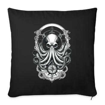 Octopus Sea Monster Hobby Pêcheur Marin - Housse de coussin décorative 45 x 45 cm - noir - Devant