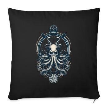 Octopus Sea Monster Fisherman Sailboat Sea Captain - Sofa pillowcase 17,3'' x 17,3'' (45 x 45 cm) - black - Front