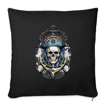Pirate Flags Skull Jolly Roger Pirate Costume - Sofa pillowcase 17,3'' x 17,3'' (45 x 45 cm) - black - Front