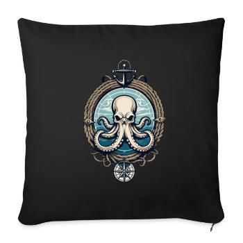 Octopus Sea Monster Hobby Fisherman Seafarer - Sofa pillowcase 17,3'' x 17,3'' (45 x 45 cm) - black - Front