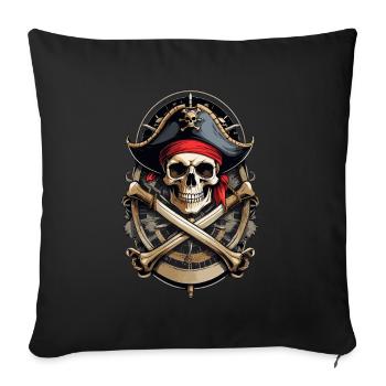 Pirate Flags Skull Jolly Roger Pirate Costume - Sofa pillowcase 17,3'' x 17,3'' (45 x 45 cm) - black - Front