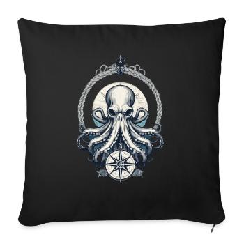 Octopus Sea Monster Hobby Pêcheur Marin - Housse de coussin décorative 45 x 45 cm - noir - Devant