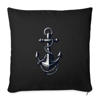Aesthetic Anchor Design - Sofa pillowcase 17,3'' x 17,3'' (45 x 45 cm) - black - Front