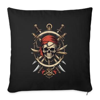 Pirate Flags Skull Jolly Roger Pirate Costume - Sofa pillowcase 17,3'' x 17,3'' (45 x 45 cm) - black - Front