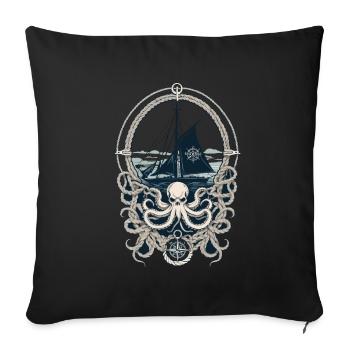 Octopus Sea Monster Hobby Pêcheur Marin - Housse de coussin décorative 45 x 45 cm - noir - Devant