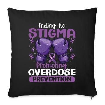 Mettre fin à la stigmatisation : promouvoir la sensibilisation aux surdoses - Housse de coussin décorative 45 x 45 cm - noir - Devant