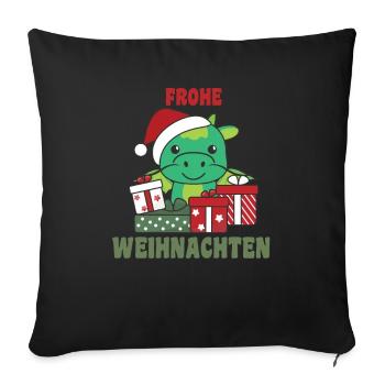 Merry Christmas Dragon Christmas Eve Dragon - Sofa pillowcase 17,3'' x 17,3'' (45 x 45 cm) - black - Front