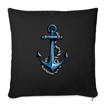 Conception esthétique de l’ancrage - Housse de coussin décorative 45 x 45 cm - noir - Devant