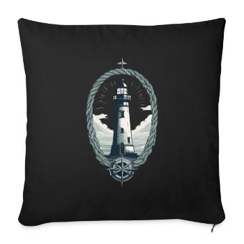 Lighthouse Hobby Fisherman Seafarer Sea Lover - Sofa pillowcase 17,3'' x 17,3'' (45 x 45 cm) - black - Front