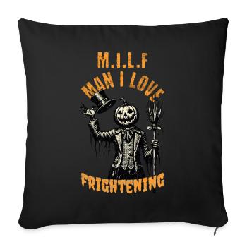 Halloween Pumpkin Head M.I.L.F Man I Love - Sofa pillowcase 17,3'' x 17,3'' (45 x 45 cm) - black - Front