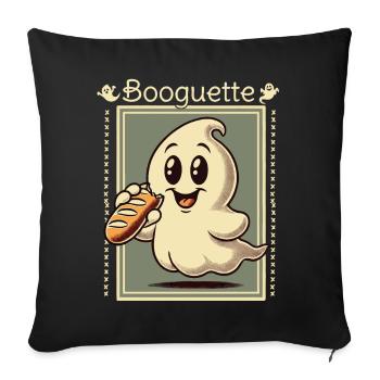 Ghost Booguette for Baguette Lovers - Sofa pillowcase 17,3'' x 17,3'' (45 x 45 cm) - black - Front