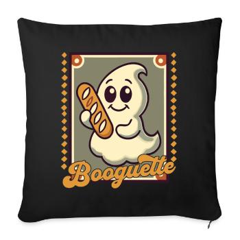 Ghost Booguette for Baguette Fans - Sofa pillowcase 17,3'' x 17,3'' (45 x 45 cm) - black - Front