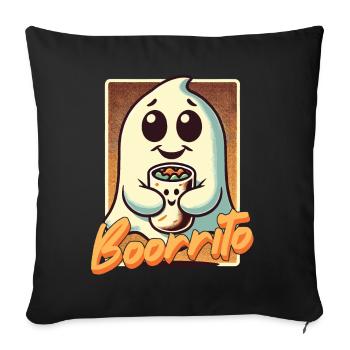 Cute Ghost Boorrito Hugs Burrito - Sofa pillowcase 17,3'' x 17,3'' (45 x 45 cm) - black - Front