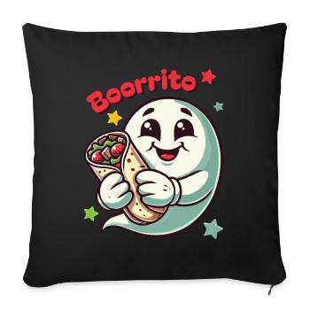 Boorrito Ghost for Burrito Fans - Sofa pillowcase 17,3'' x 17,3'' (45 x 45 cm) - black - Front