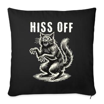Hiss Off Creepy Cat Humorous - Sofa pillowcase 17,3'' x 17,3'' (45 x 45 cm) - black - Front