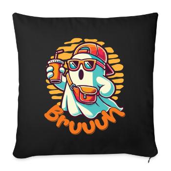 Ghost With broth instead of boo Cool life - Sofa pillowcase 17,3'' x 17,3'' (45 x 45 cm) - black - Front