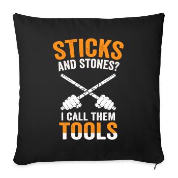 Arnis Eskrima Kali Arts Philippins FMA - Housse de coussin décorative 45 x 45 cm - noir - Devant