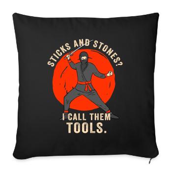 Arnis Eskrima Kali Art philippin - Housse de coussin décorative 45 x 45 cm - noir - Devant