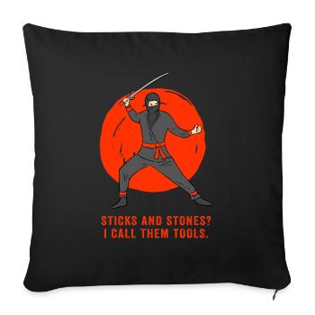 Arnis Eskrima Kali Art philippin - Housse de coussin décorative 45 x 45 cm - noir - Devant