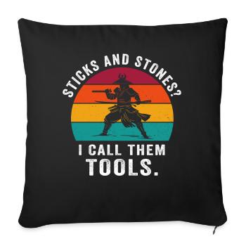 Arnis Eskrima Kali Art philippin - Housse de coussin décorative 45 x 45 cm - noir - Devant