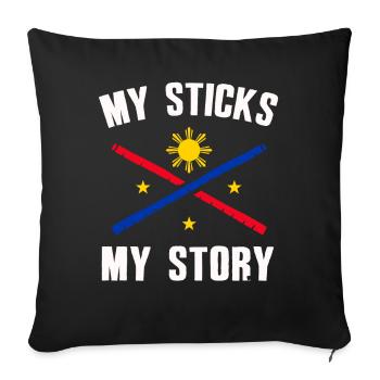 Arnis Kali Eskrima Filipino FMA - Housse de coussin décorative 45 x 45 cm - noir - Devant