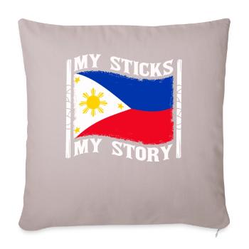 Arnis Kali Eskrima Filipino FMA - Housse de coussin décorative 45 x 45 cm - taupe clair - Devant