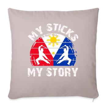 Arnis Kali Eskrima Filipino FMA - Housse de coussin décorative 45 x 45 cm - taupe clair - Devant