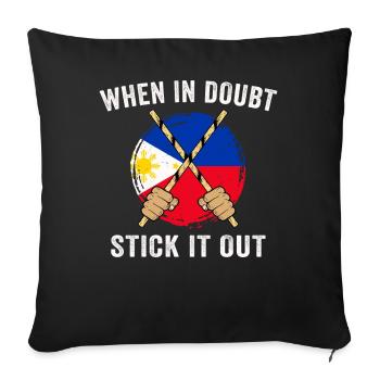 Arnis Eskrima Kali Filipino FMA - Housse de coussin décorative 45 x 45 cm - noir - Devant
