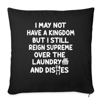 Régner sur la lessive et la vaisselle Ménagère - Housse de coussin décorative 45 x 45 cm - noir - Devant