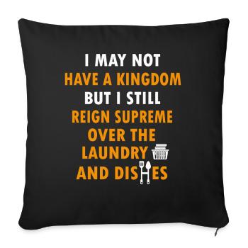 Régner sur la lessive et la vaisselle Ménagère - Housse de coussin décorative 45 x 45 cm - noir - Devant