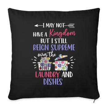 Régner sur la lessive et la vaisselle Ménagère - Housse de coussin décorative 45 x 45 cm - noir - Devant
