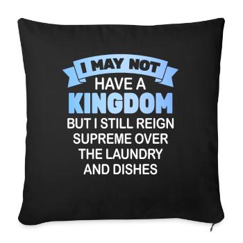 Régner sur la lessive et la vaisselle Ménagère - Housse de coussin décorative 45 x 45 cm - noir - Devant