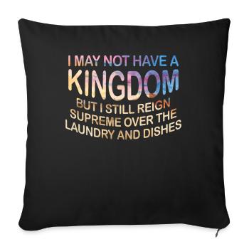 Régner sur la lessive et la vaisselle Ménagère - Housse de coussin décorative 45 x 45 cm - noir - Devant