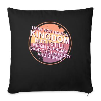 Régner sur la lessive et la vaisselle Ménagère - Housse de coussin décorative 45 x 45 cm - noir - Devant