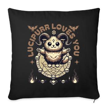 Luzifurr Loves You Mystic Kitten - Sofa pillowcase 17,3'' x 17,3'' (45 x 45 cm) - black - Front