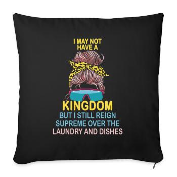 Régner sur la lessive et la vaisselle Ménagère - Housse de coussin décorative 45 x 45 cm - noir - Devant