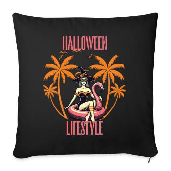 Halloween Mode de vie Sorcière de plage - Housse de coussin décorative 45 x 45 cm - noir - Devant