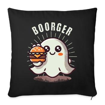 diGespenst Boorger Hamburger Lover Fun - Sofa pillowcase 17,3'' x 17,3'' (45 x 45 cm) - black - Front
